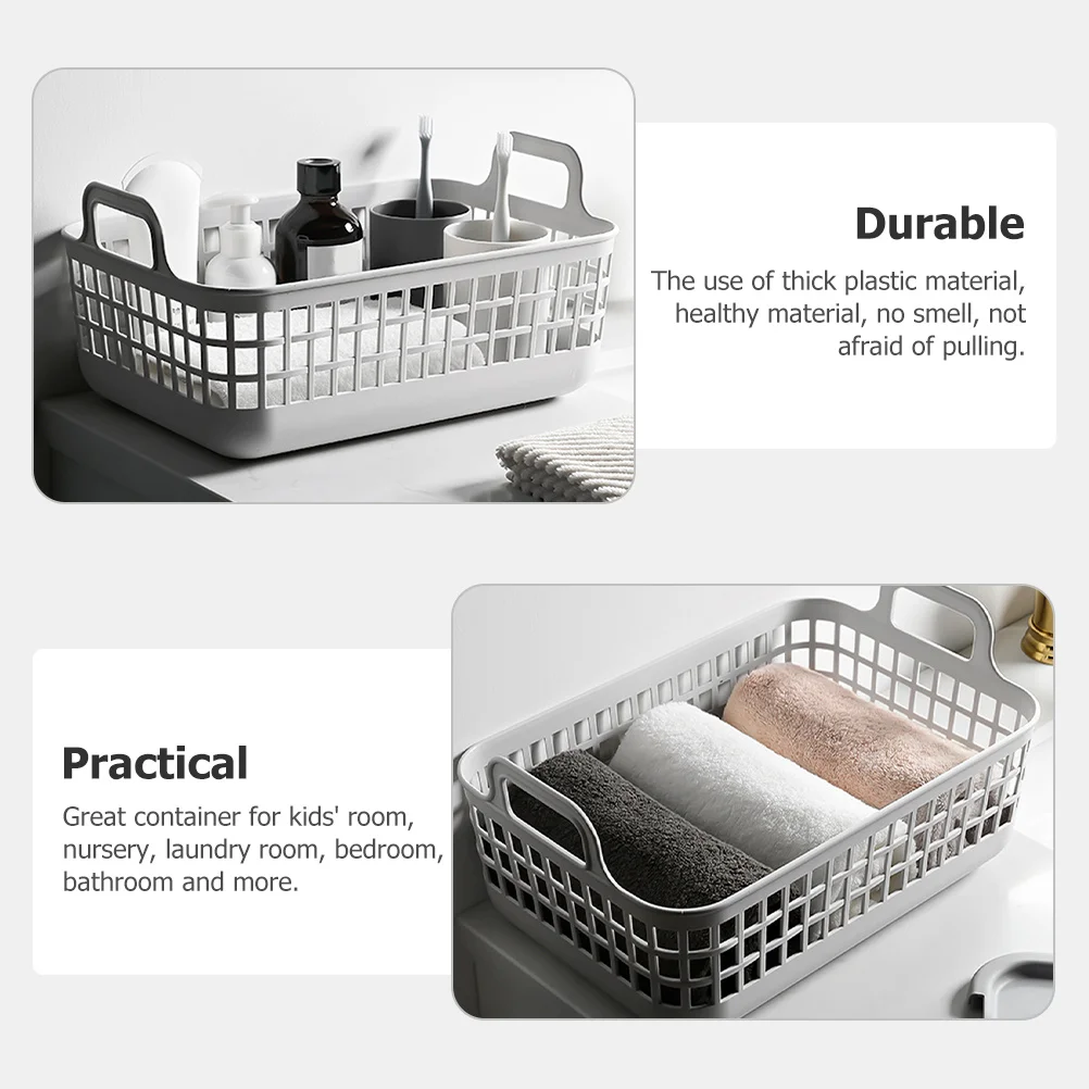

Household Plastic Laundry Hamper Lid Multi-Functional Sundries Storage Basket Clothes Organizer Bathroom Handle Basket Dirty