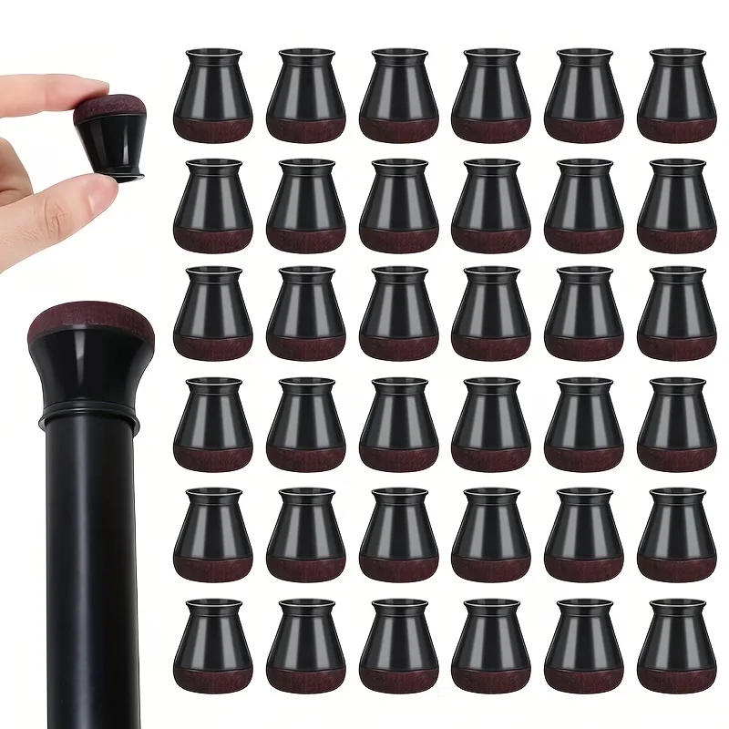 24 PCS Chair Leg Floor Protectors Black, Extra Small, 1/2''-3/4'' | Round Furniture Pads for Hardwood Floors, Silicone Chair Leg