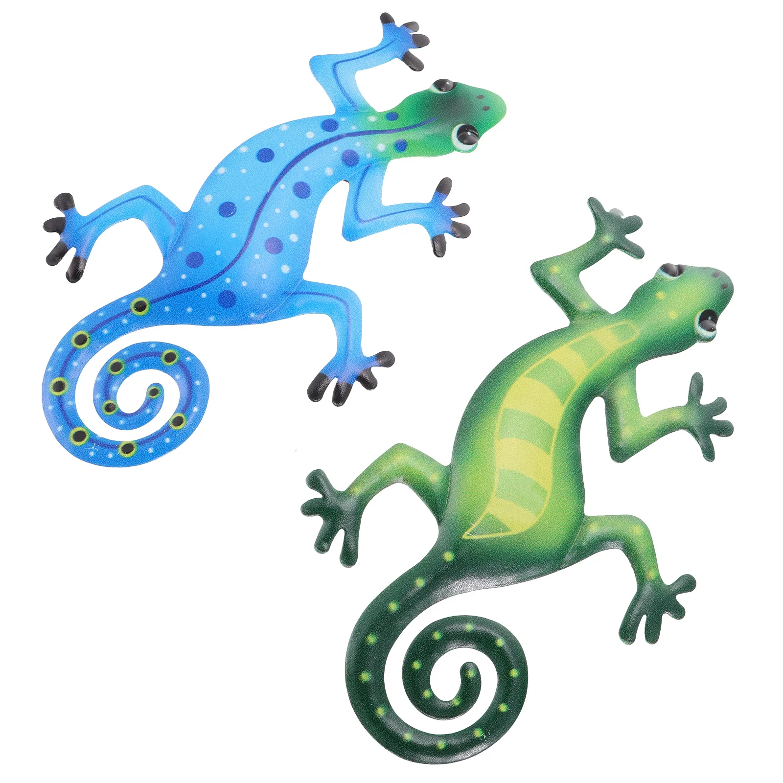 2個の金属製ヤモリの吊り下げ飾り、鮮やかな壁掛けアート装飾、クリアな質感、リビングルーム、寝室、庭、ドア、窓の装飾に