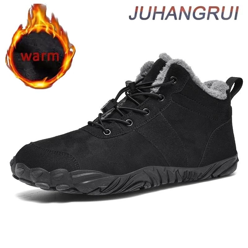 

Зимние теплые плюшевые зимние ботинки для пар, мужские ботильоны, уличные нескользящие мужские утепленные рабочие ботинки, зимние кроссовки, большой размер 36-48