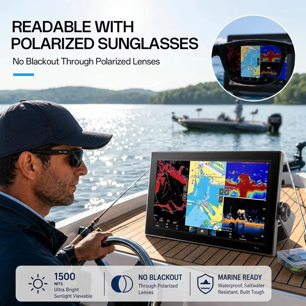 1000 Nits High Brightness 15.6 18.5 21.5Inch Marine Displays Ip68 Waterproof Industrial Touch Screen for Boats