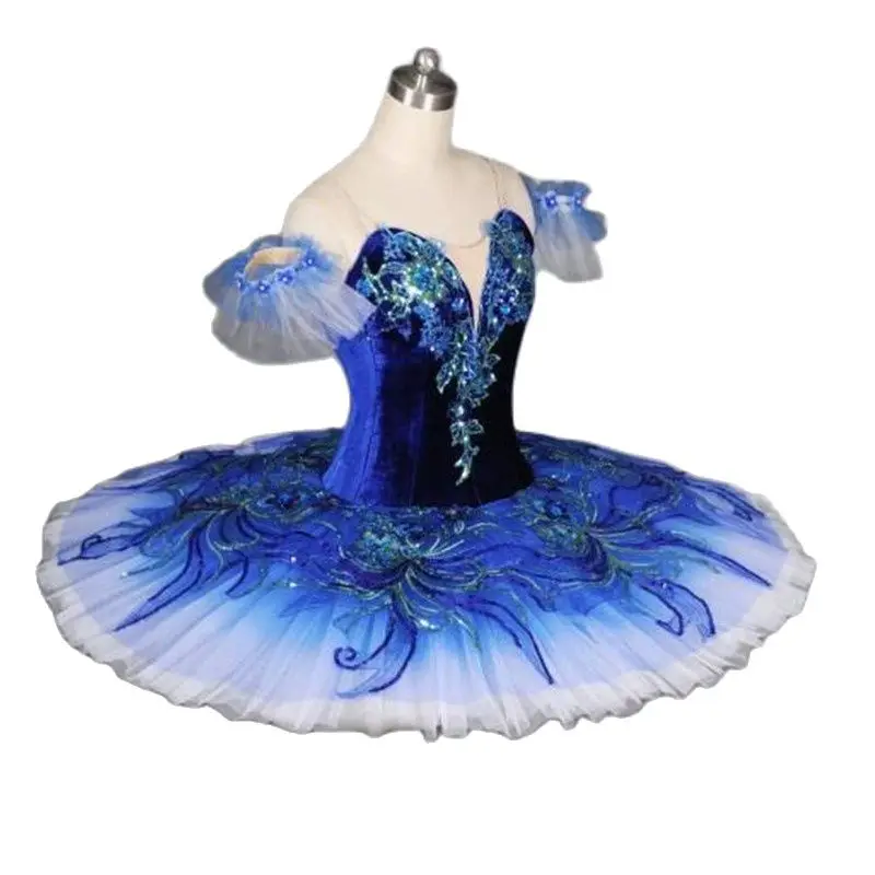 High Quality Professional 12 Layers Custom Size Classical Girls Pink Blue Bird Ballet Tutu Costumes