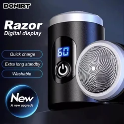 Mens Electric Shaver with Led Display Type-C Rechargable Mini Portable Electric Shaver Long Endurance Suitable Wet and Dry Razor