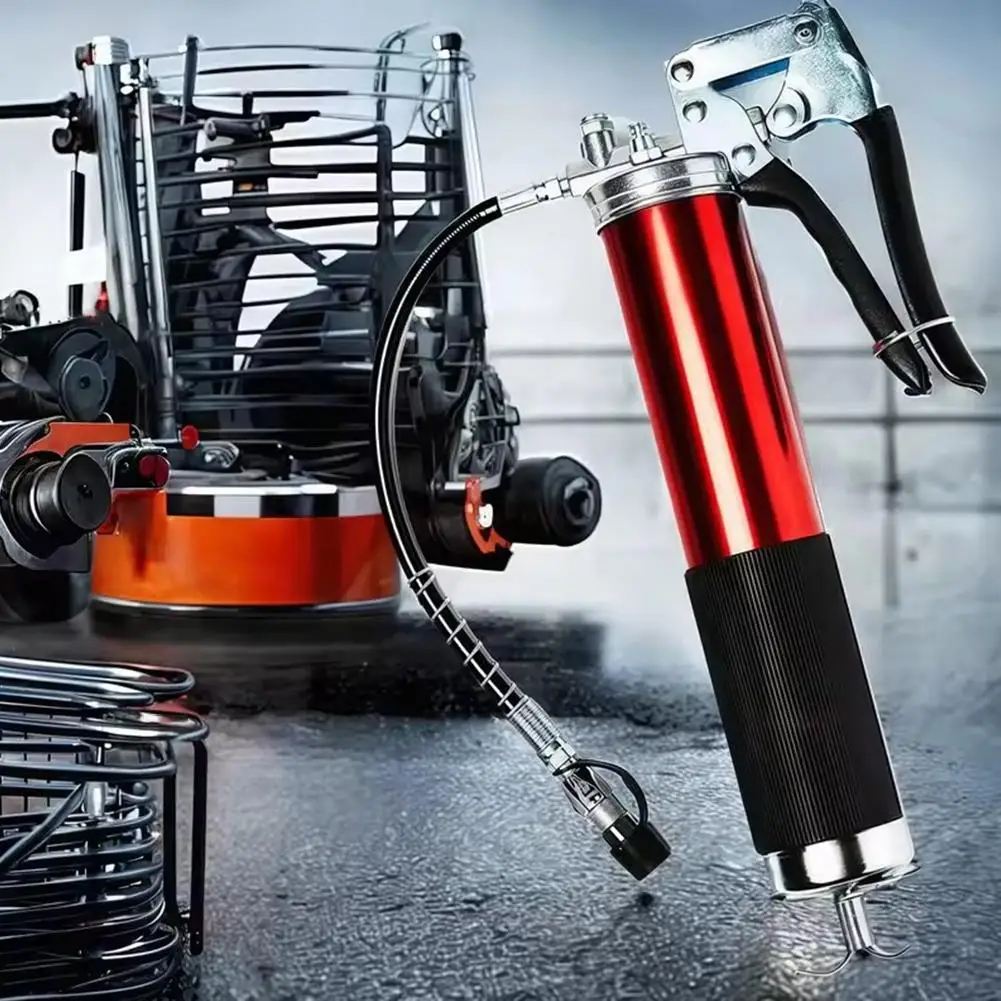 

7000PSI Oil Grease Gun Kit Manual Pistol Grip High-pressure Duty Maintenance Greasing Pumping Heavy Tool Coupler 400CC Inje A4T8