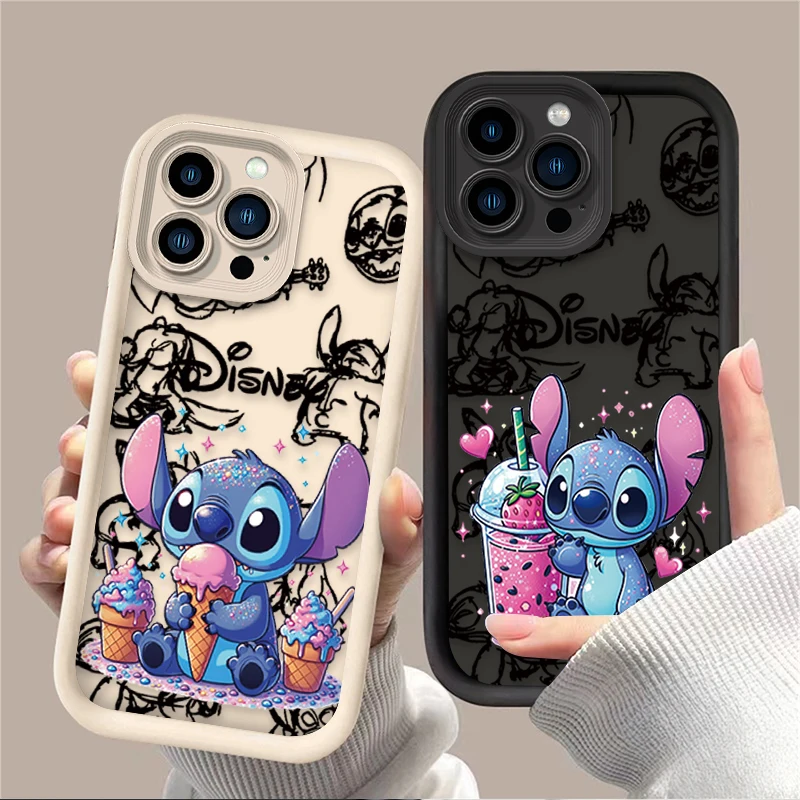 Lovely Disney Stitch Phone Case For iPhone 16 15 14 13 12 11 Pro Max X XS X S Max XR SE 2020 7 8 Plus iphone16 Silicone Cover