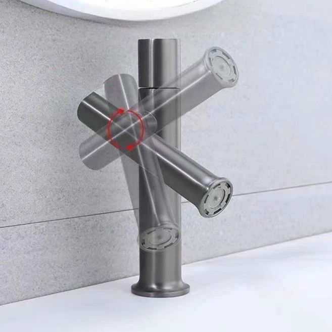 

Смеситель для раковины с горячей и холодной водой, 2 режима, регулируемый, для дома, из нержавеющей стали 304, настольный монтаж