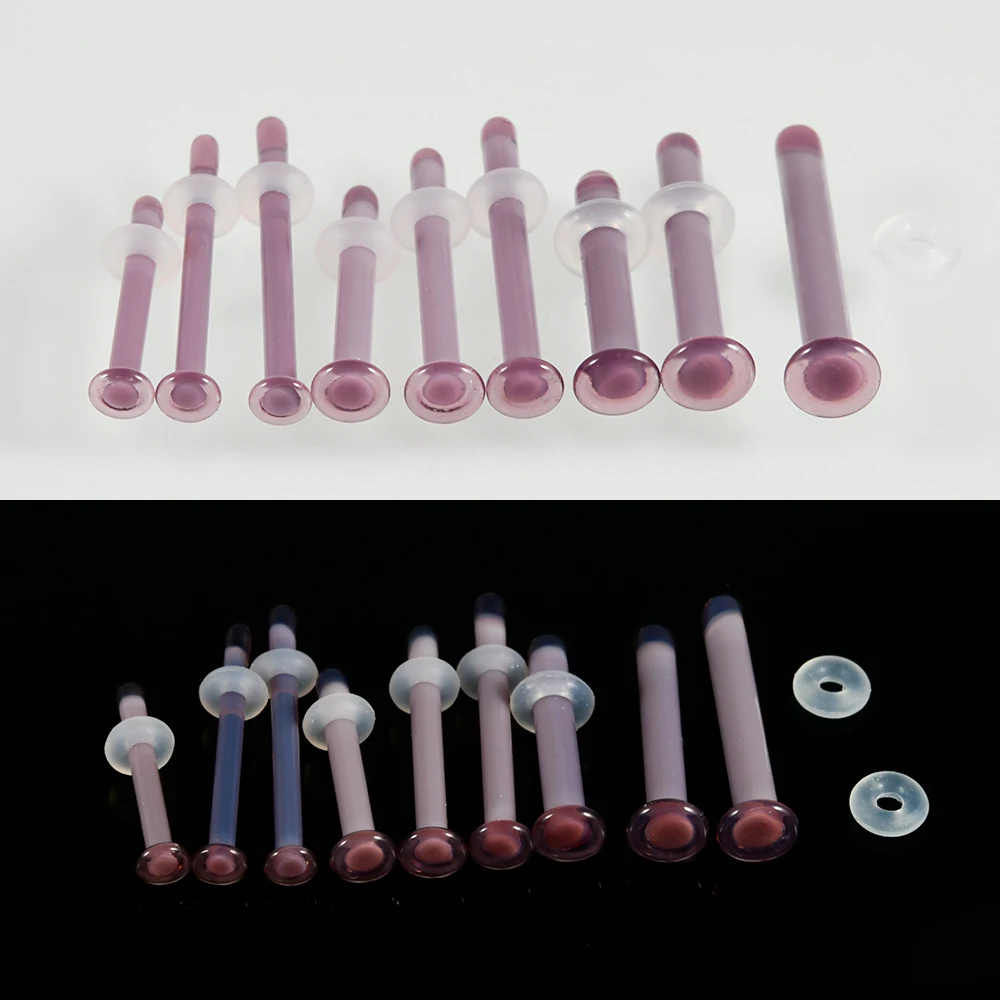 Transparent Colorful Glass Nose Studs, Allergy Preventing