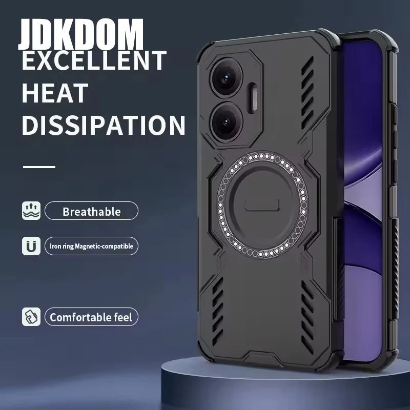 JDKDOM Shockproof Heat Dissipation Magnetic Phone Case For Xiaomi POCO X6 X7 F6 F7 Pro Cover For Xiaomi POCO F7 Ultra