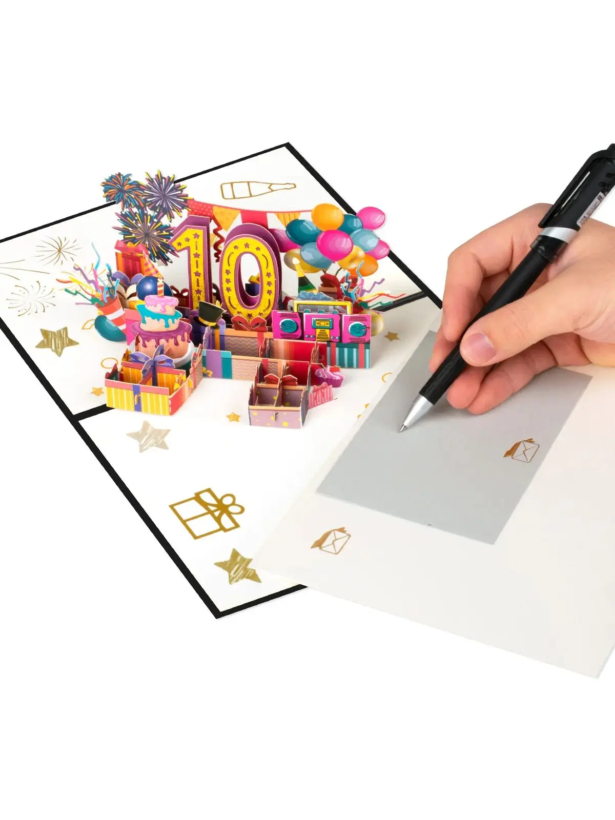 Pop-up-Karte mit 1–100 Zahlen – 3D-Grußkarte zum Geburtstag oder Jubiläum für Meilensteinfeiern, Hochzeitstag