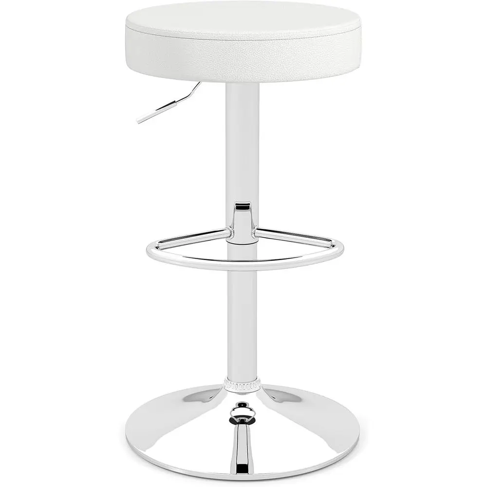 

Bar Stool Set o 1, Adjustable Height PU Leather Bar Chair with Swivel Padded Seat, ootrest & Anti-Slip Base, ern BacklBarstool o