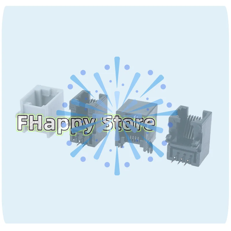 10PCS 95001 4P4C 6P6C 6P4C Female Jack Pcb Connector RJ11 Telephone Socket Curved Pin Telephone Socket