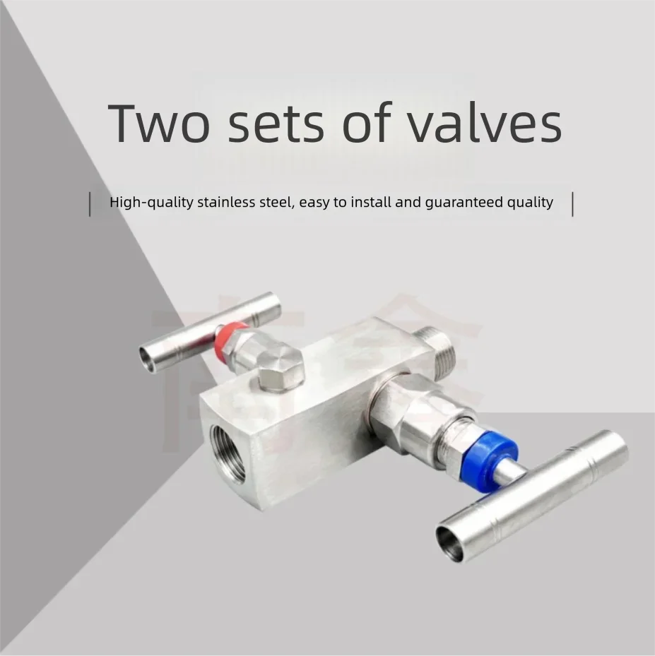 Stainless Steel Pressure Gauge Transmitter with Straight Handle Needle Valve - Two-Valve Integrated Internal And External Thread