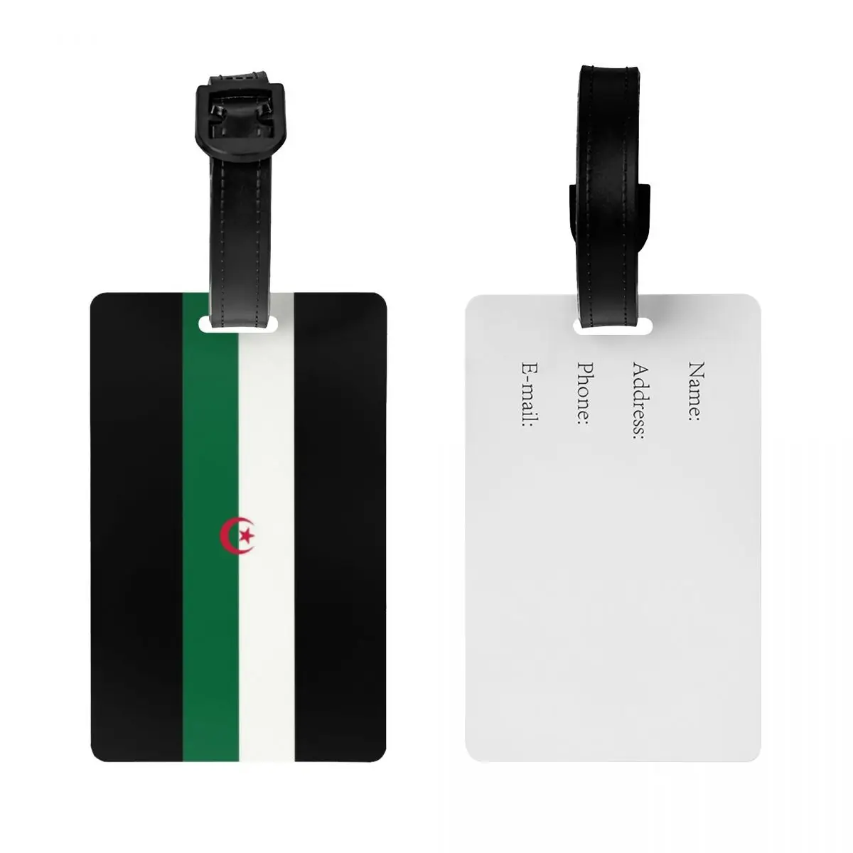 Algeria Stripe Flag Luggage Tag for Suitcases Funny Algerian Patriotic Baggage Tags Privacy Cover ID Label