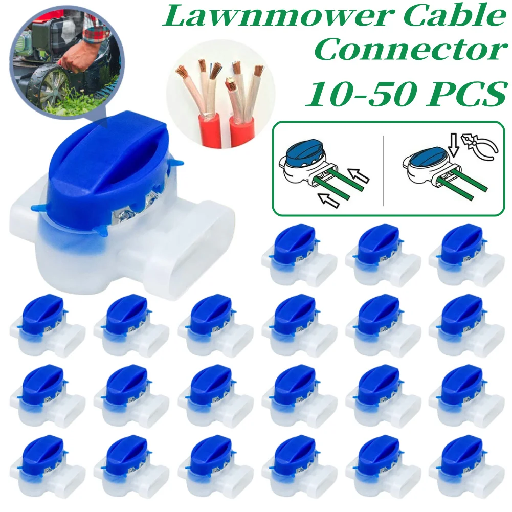 

10-50pcs Robotic Lawnmower Cable Connector Waterproof 3 Holes Cable Connector Without Stripping Wire Connectors Accessories