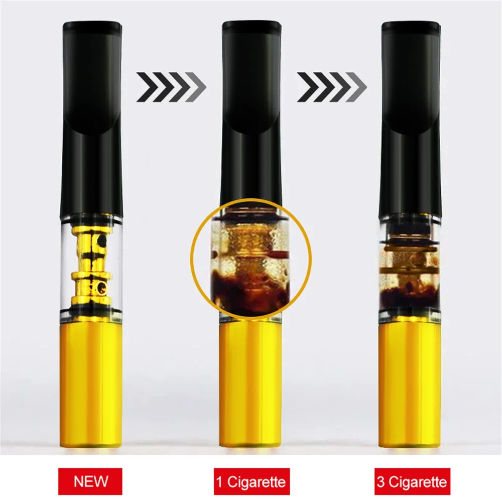 Mini Filtration Tobacco Tar Filter Cleanable Microfilter Cigarette Holder Recyclable Smoke Mouthpiece Filtration