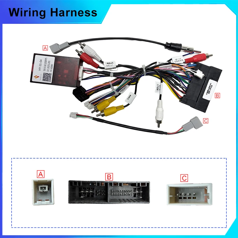 16pin Car Android Radio GPS Wiring Harness AdapterFor Hyundai SantaFe IX452din Stereo Plug Power Cable cord Canbus box decorder