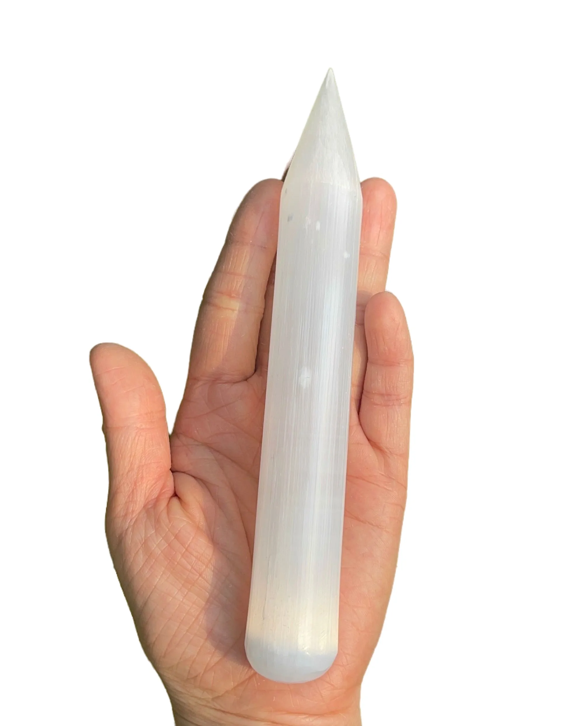 

Round Large Wand Pencil Appearance Polished Selenite