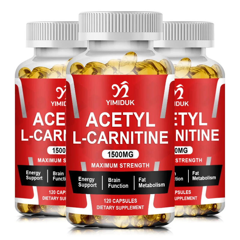 Acetyl L-Carnitine Capsule Supports Memory Focus Increase Body Performance Metabolic Energy Fitness Exercise Dietary Supplement