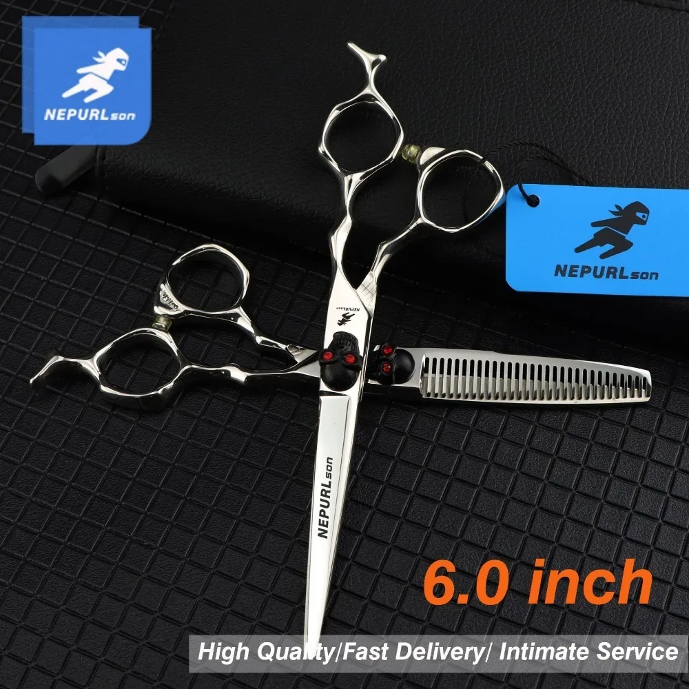 

Professional 6 Inch Black Skull Gem Hair Scissors Barber Cutting Thinning Shears Salon Tools
