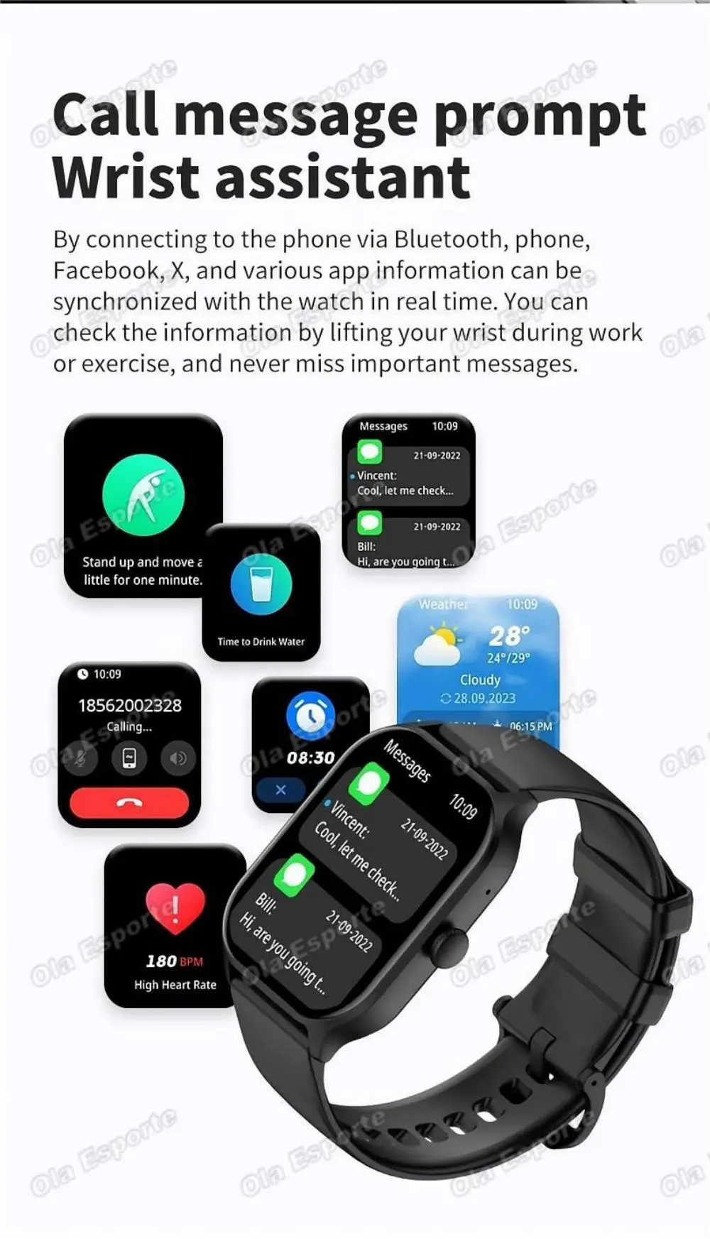 2026 Neue Smartwatch für Damen mit Bluetooth-Anruf, GPS, Bewegungs-, Herzfrequenz- und Schlafaufzeichnung, Outdoor-Sport-Smartwatch für Herren, kompatibel mit Android/iOS – Detail 4