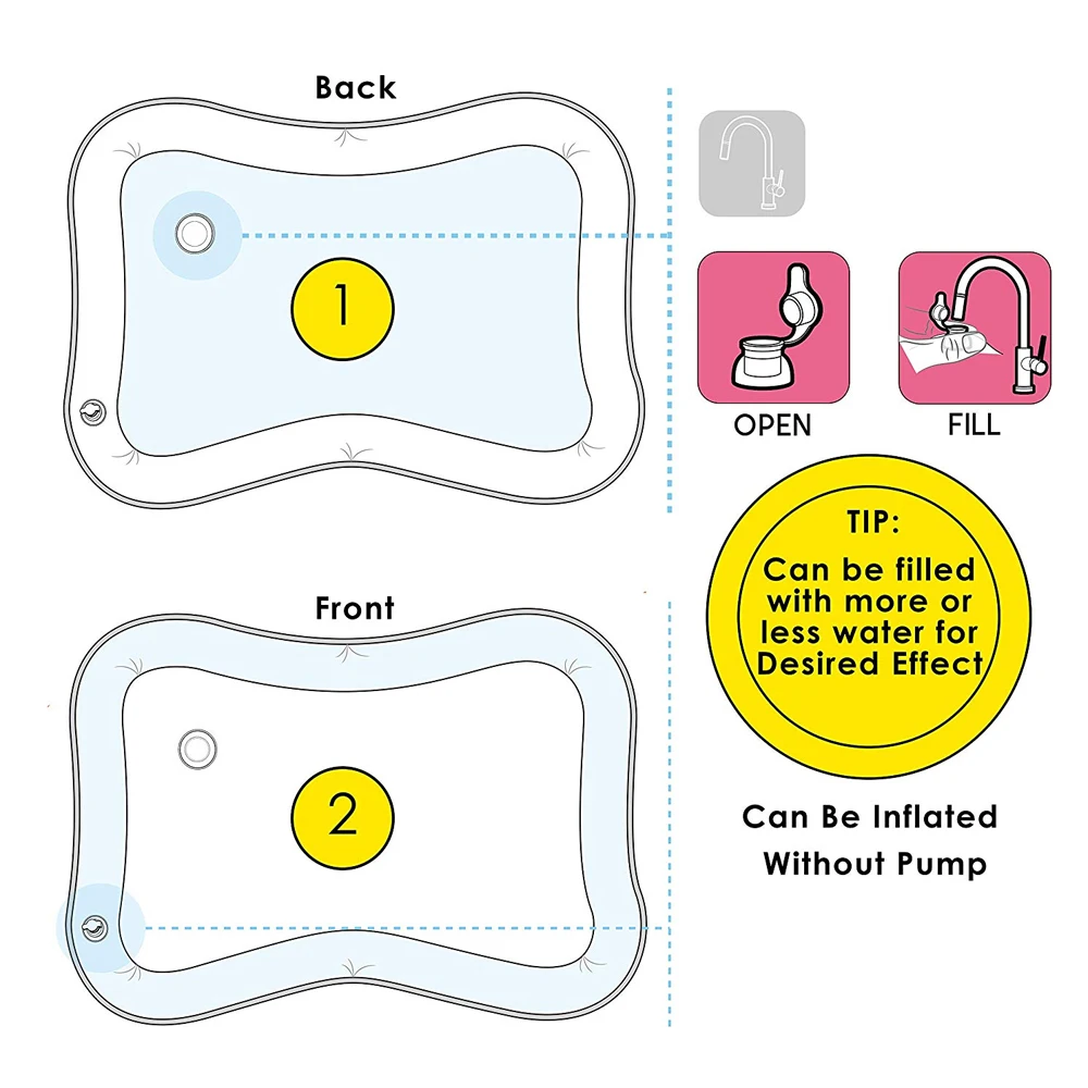 Esterilla de agua inflable para bebé, colchoneta de juego de agua para niños pequeños, juguetes de desarrollo de Educación Temprana, regalo de