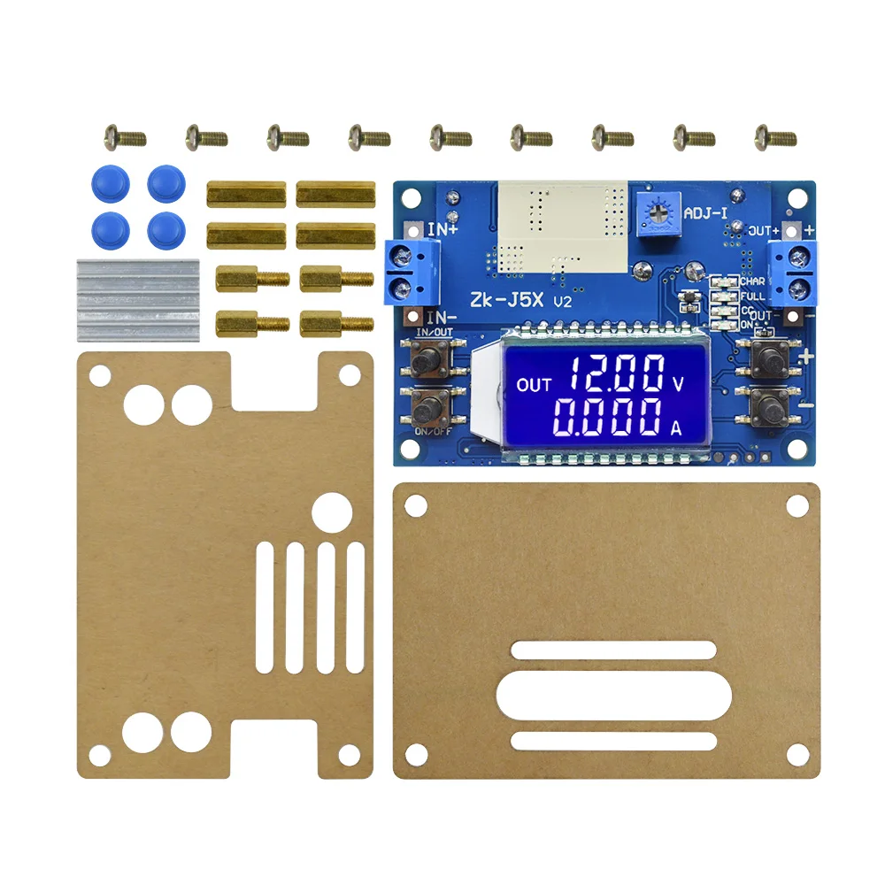 Módulo conversor de tensão constante, dc-dc, 5a, lcd, digital, ajustável, corrente constante, step-down, fonte de alimentação, diy board