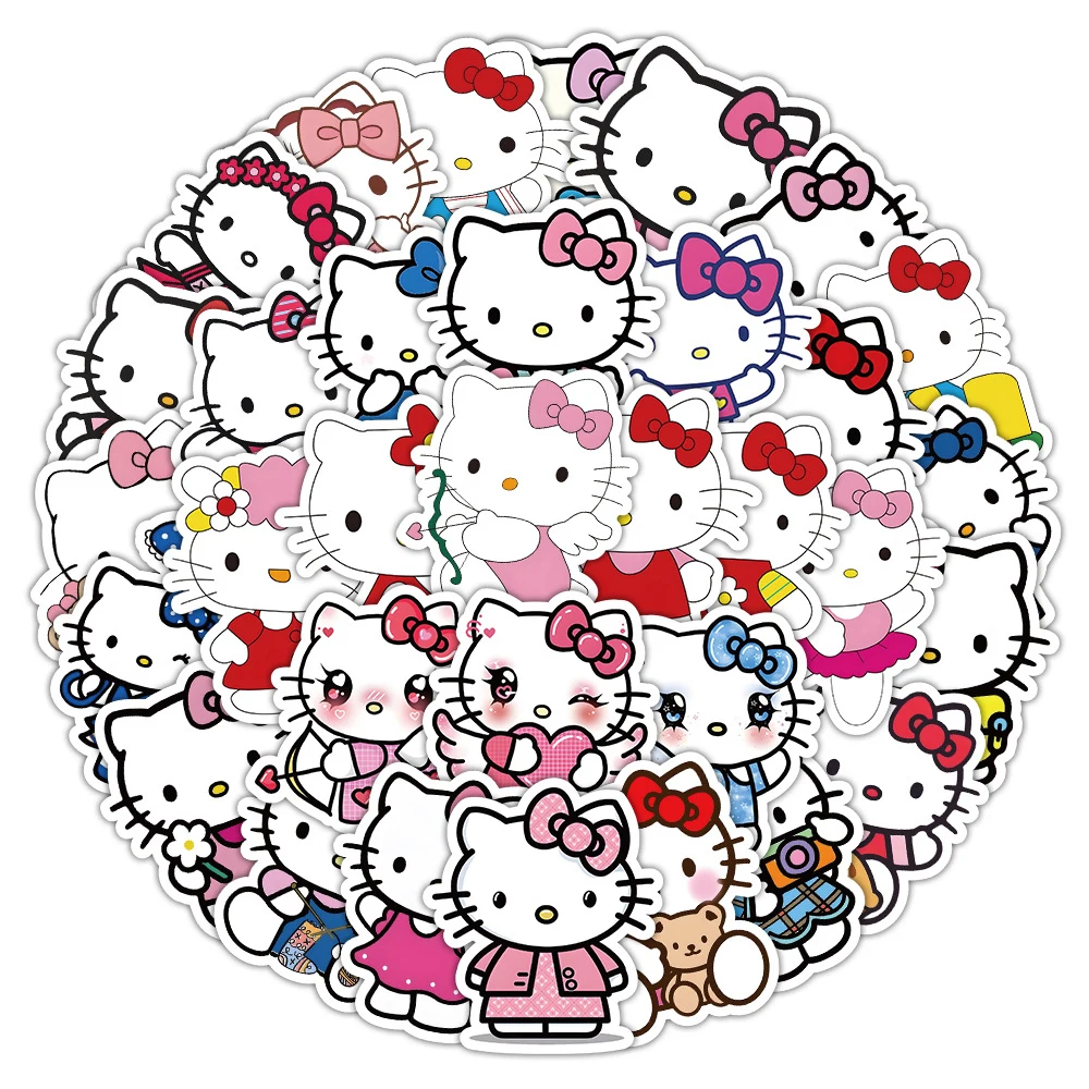 

10/30/50pcs Kawaii Sanrio Hello Kitty Girl Stickers Waterproof Kid DIY Decals Toy Suitcase Diary Phone Cute Cartoon Sticker Pack