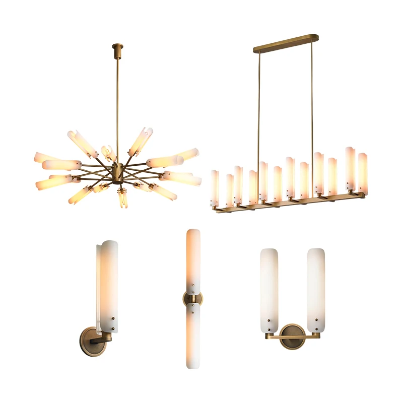 

2025 Trendy Copper Glass E14 Dimmable LED Chandelier Hanging Lamps Suspension Luminaire Lampen For Foyer Dinning room