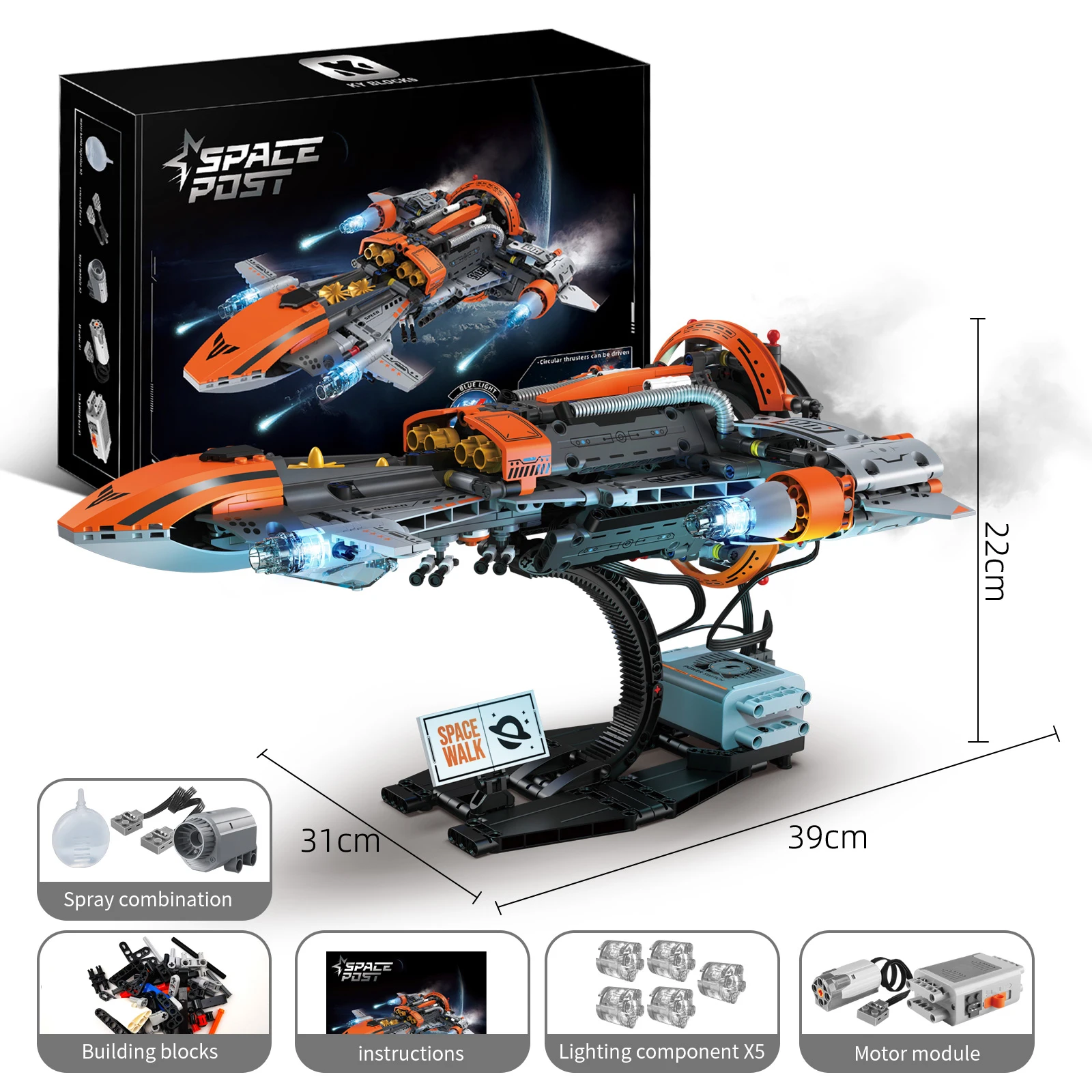 

764 PCS aerospace series building blocks kits, spaceship and space shuttle model assembly, children's toys and holiday gifts