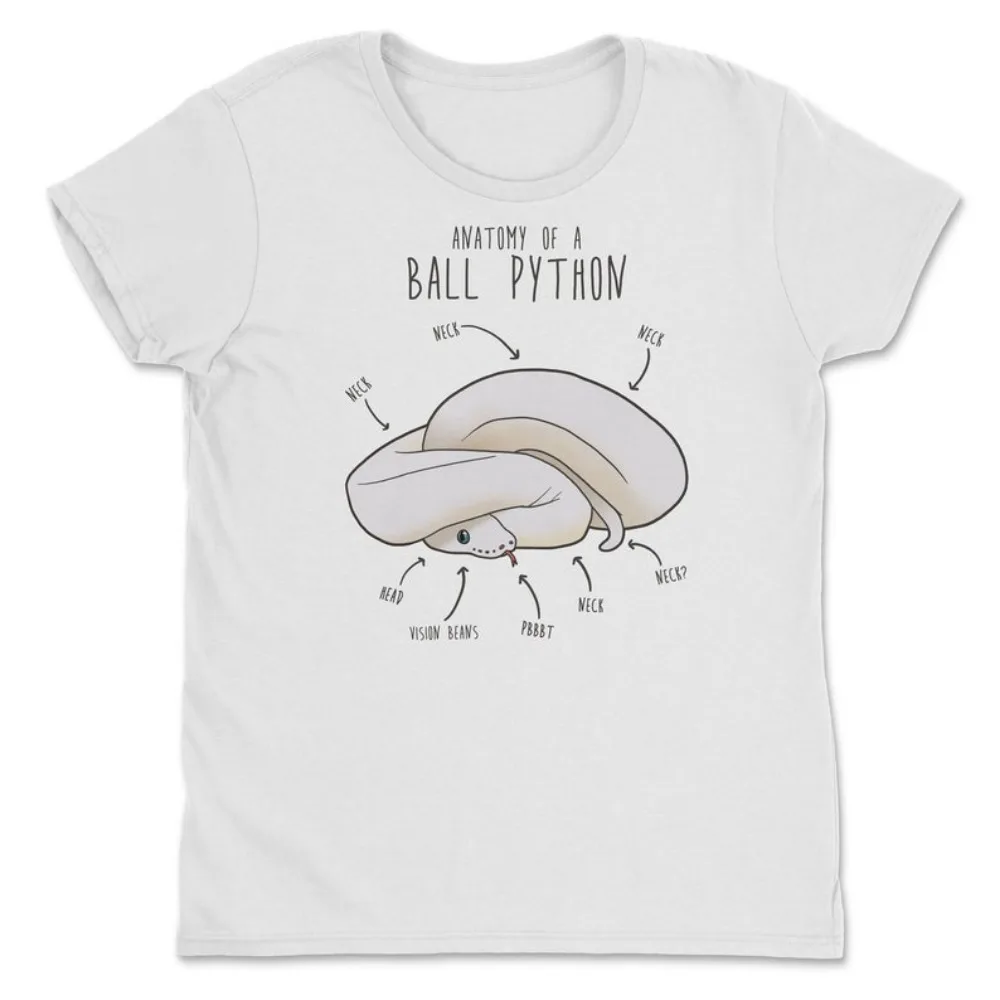 Leucistic Ball Python Shirt Women Men Reptile Tshirt Funny White Snake Lover Gift Reptile Tops Street Fashion Streetwear