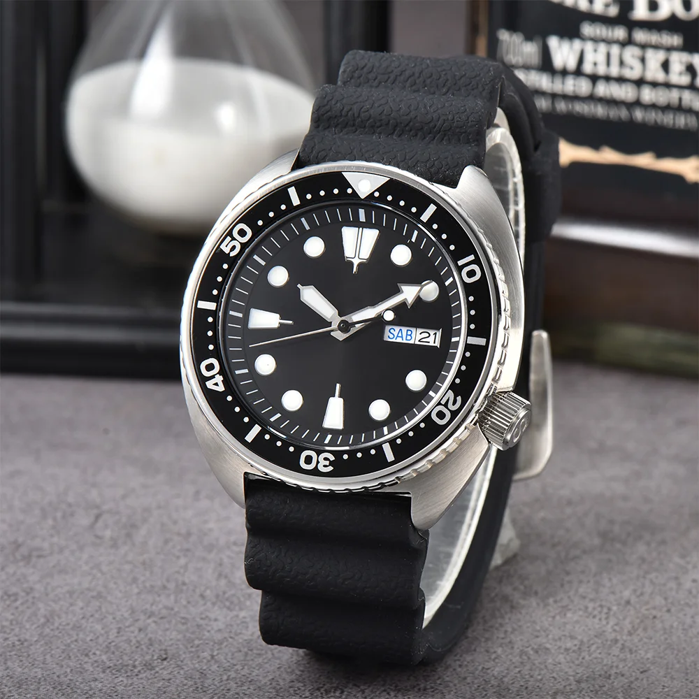 جراب رجالي مقاوم للماء من الفولاذ المقاوم للصدأ ، زجاج ياقوت مضيء ، دعامة يدوية ، شعار مخصص ، ساعة فاخرة ، NH35