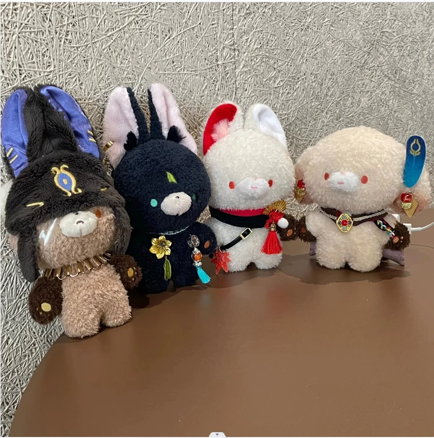 Game Genshin Impact Zhongli Tartaglia Xiao Alhaitham Kawaii 15cm Short Plush Keychain Doll Bag Pendant Stuffed Toy Plushie Gift