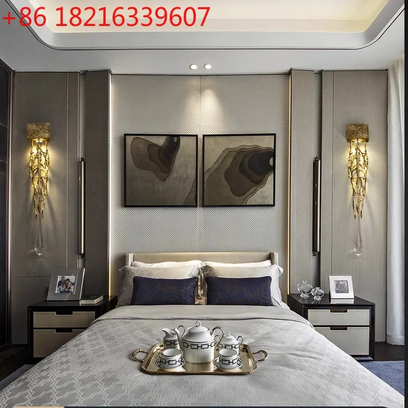YAO all-copper background wall lamp, living room wall lamp, creative art, modern light luxury atmosphere, high-end aisle