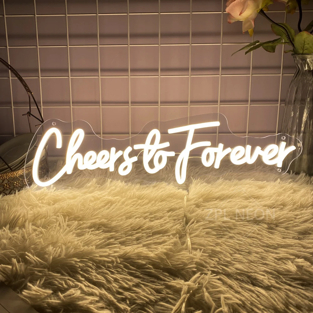 

Cheers To Forever LED Neon Sign Wedding Decor Party Birthday Baby Shower Neon Lights Room Decor Wall Hanging Neon Led Signs USB