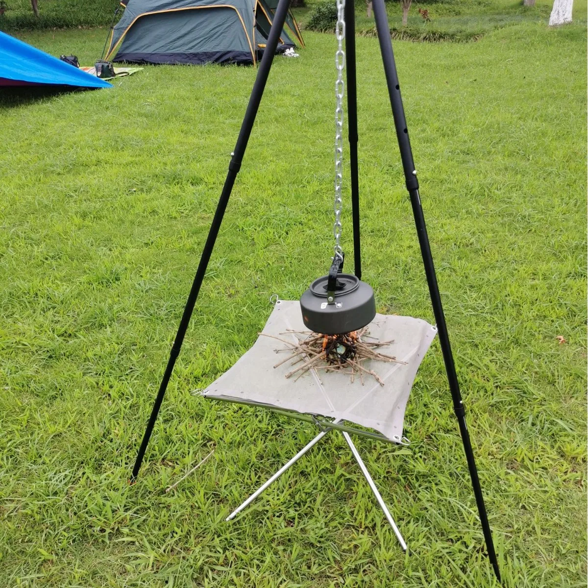 

Outdoor camping camping fire tripod retractable portable tripod pot rack picnic barbecue bonfire rack