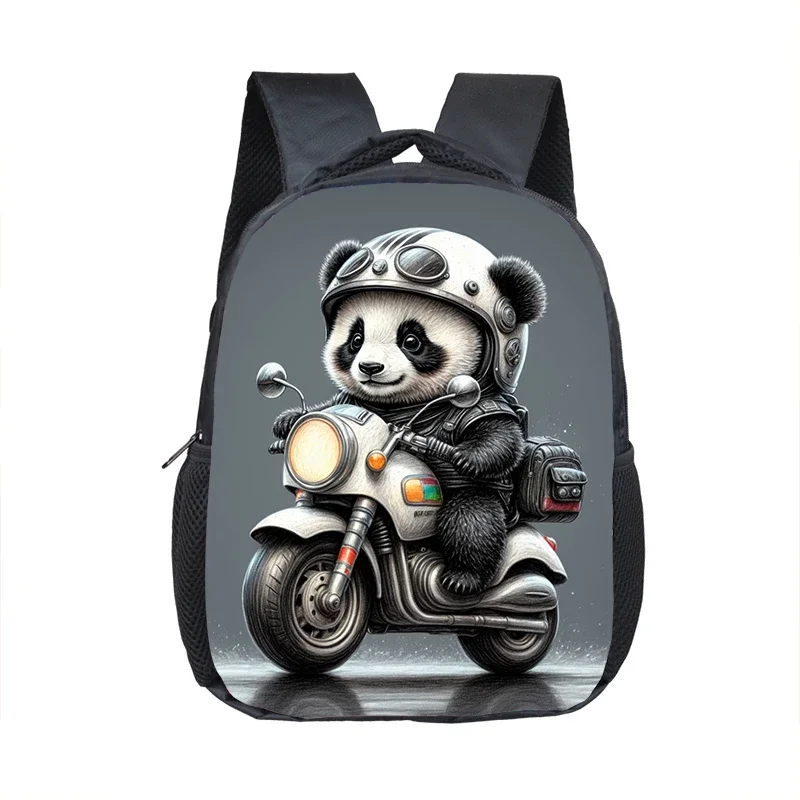 Kawaii Panda Drinking Milk Tea Backpack 2-4 Years Old Kids School Bags Baby Kindergarten Backpack Children Diaper Bags