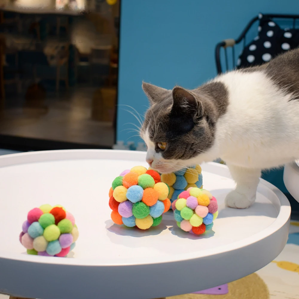 

Cat Toys 4PC Cat Rainbow Bell Interactive Ball Cat Ball Toy for Cats