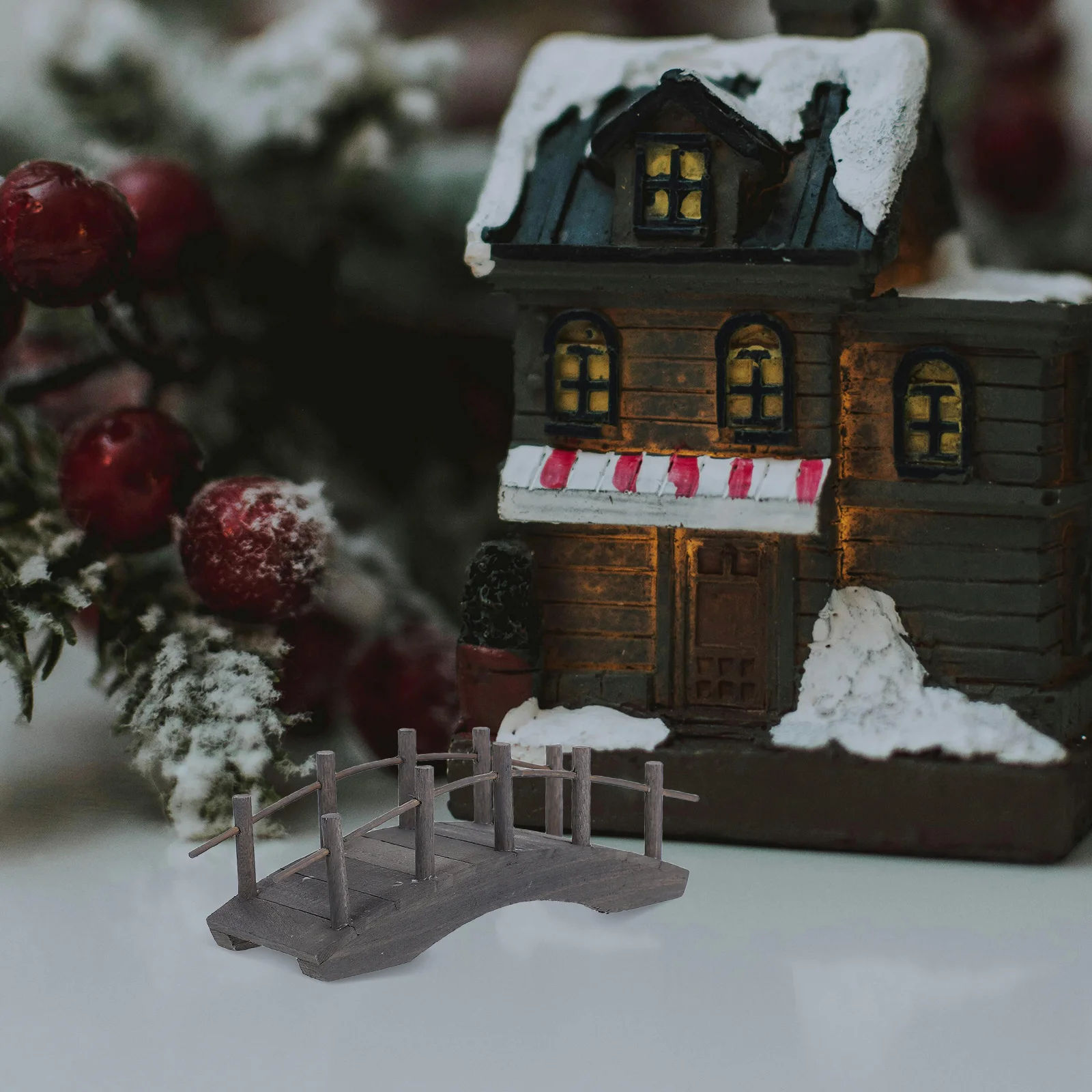 

Винтажный деревянный арочный мост, миниатюрный дизайн, декор для кукольного домика, маленький деревянный ножной мост, аксессуар для сказочного сада, аксессуары для арочного моста