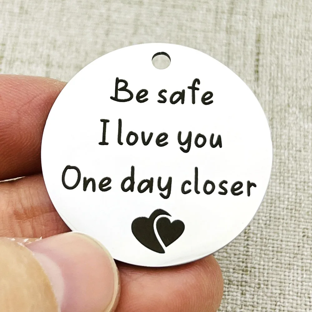 Pocket Hug Token Long Distance Relationship Keepsake Stainless Steel Double Sided Inspirational Gift Boyfriend Husband Son Gift