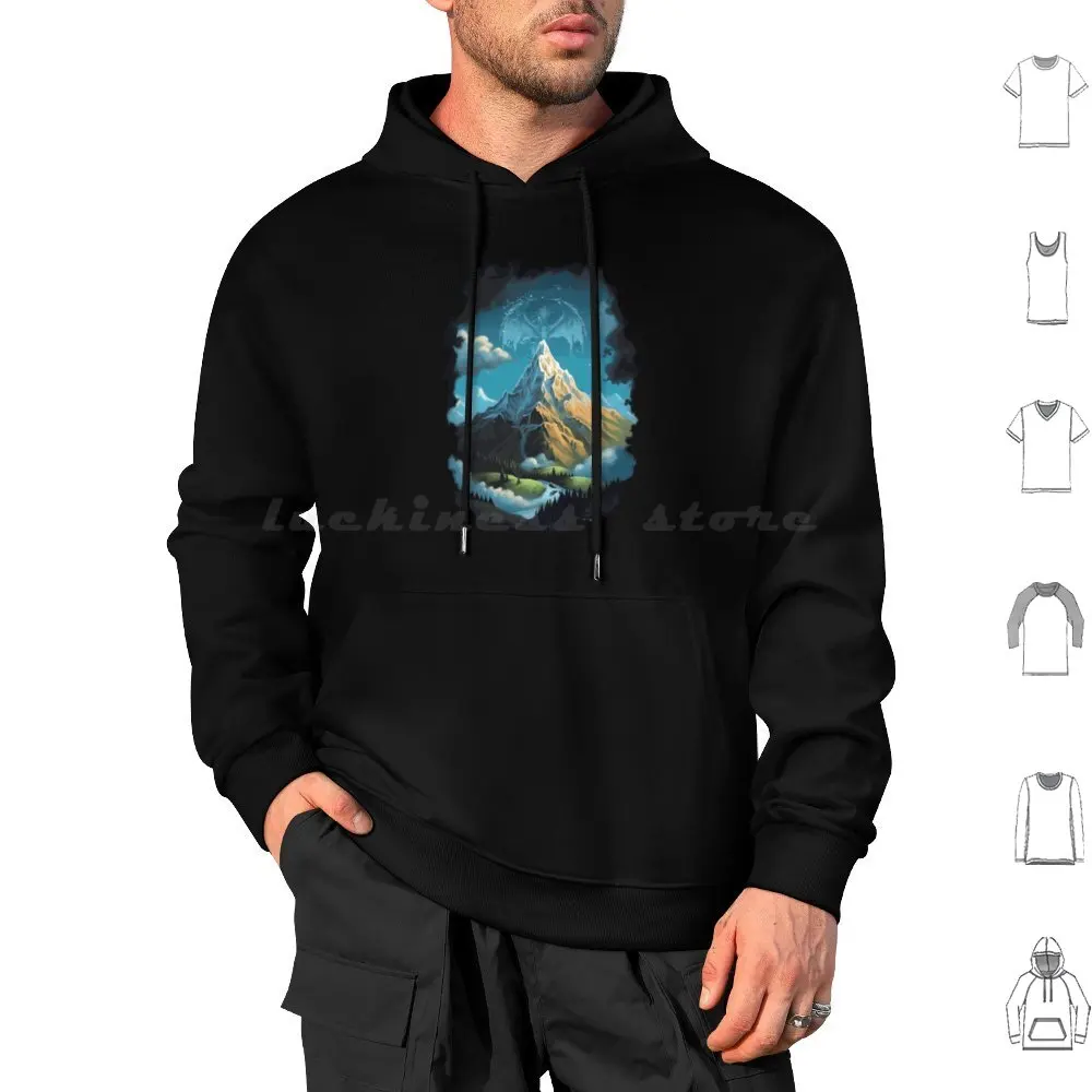 The Lonely Mountain And The Dragon-Fantasy Hoodie cotton Long Sleeve Gandalf Tolkien Mordor Sauron Frodo Bilbo Geek