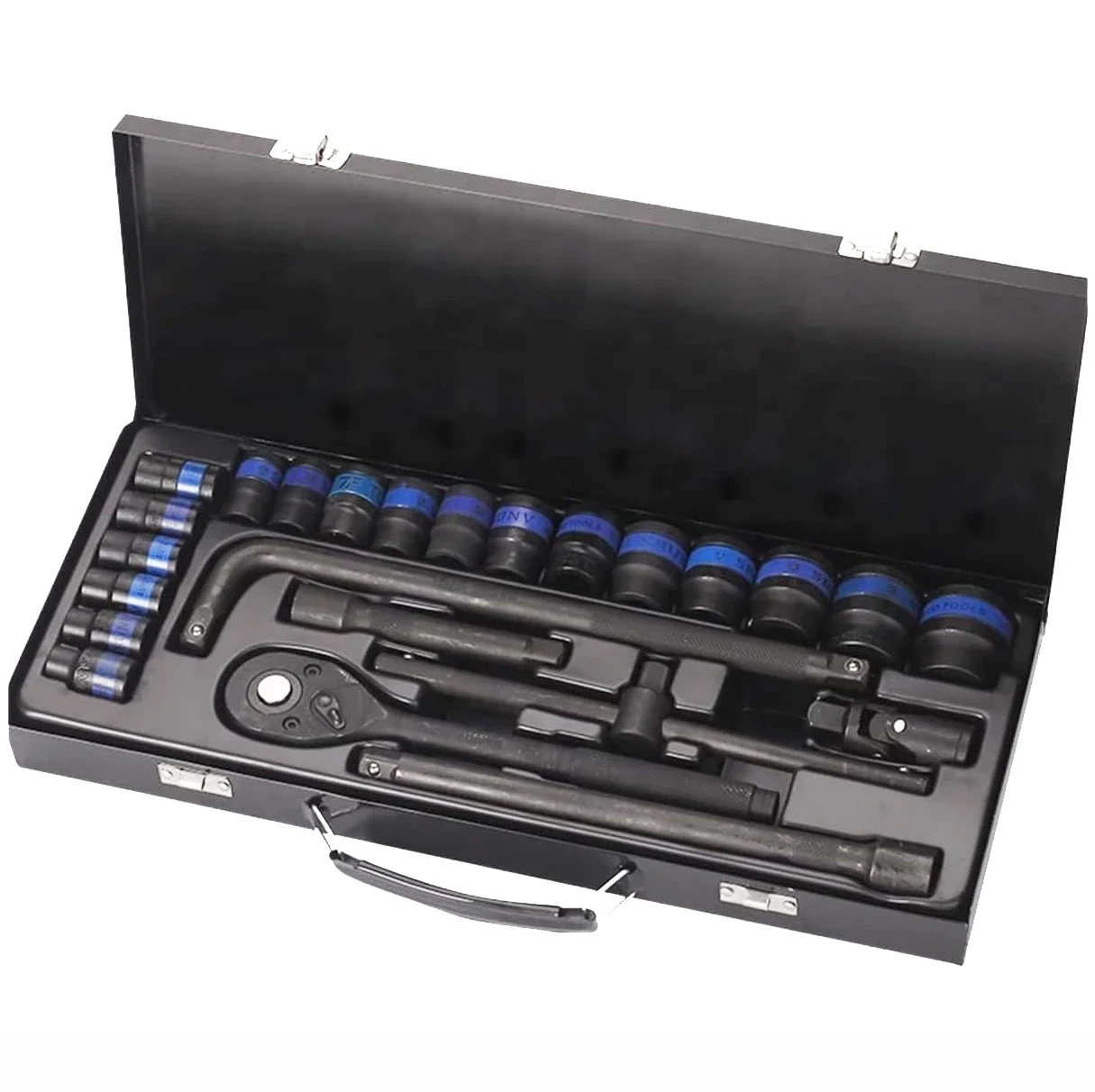 24 pcs 1/2 Drive Heavy duty Universal Ratchet Impact Socket Set 1/2 Impact Socket Wrench Set Auto Repair Socket Wrench set