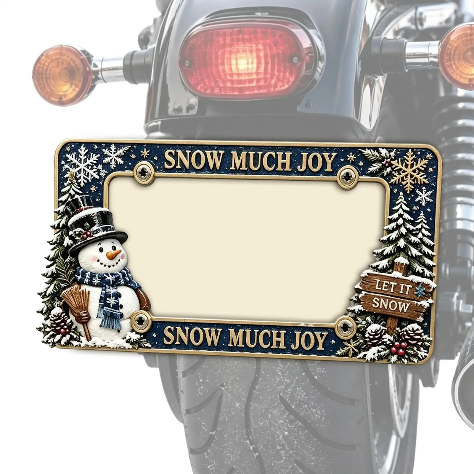 License Plate Frames For Motorcycles Christmas Motorbike Tag Accessories Motorbike Tag Cover Holder For Riders Collectors