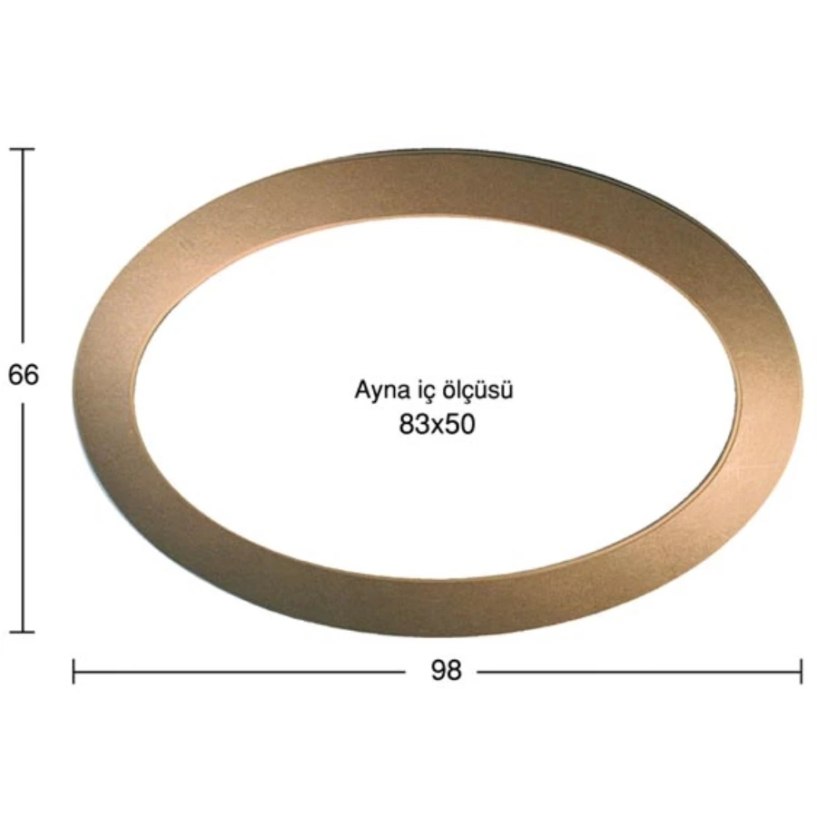 AY135 Big Oval Mirror, Unpainted Raw Wood Frame