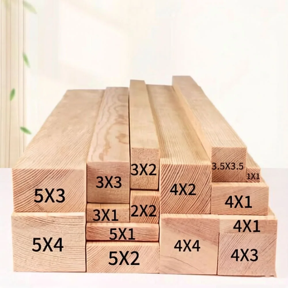 2-5Pcs Long=200/300/400/500mm Square Pine Wood Strip Solid Pine Rods DIY Model Material Crafts Decoration Making Parts