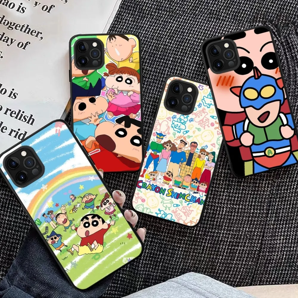 

C-Crayon Funny S-Shin-chan Mousepad For iPhone 15 6 7 8 Plus 11 12 13 14 Pro SE 2020 MAX Mini X XS XR Back Funda Cover