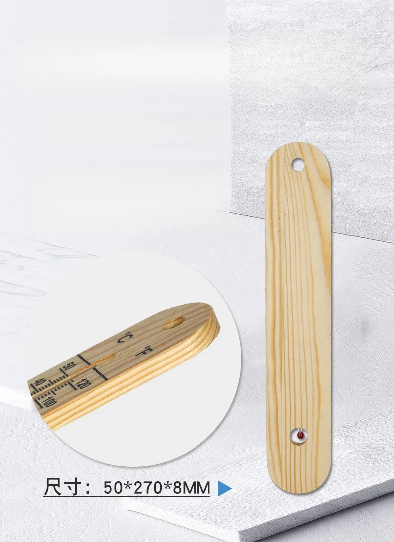 Wall Mount Wooden Thermometer Hygrometer Indoor Outdoor Dual Celsius Fahrenheit Temperature and Humidity Measurement Tool