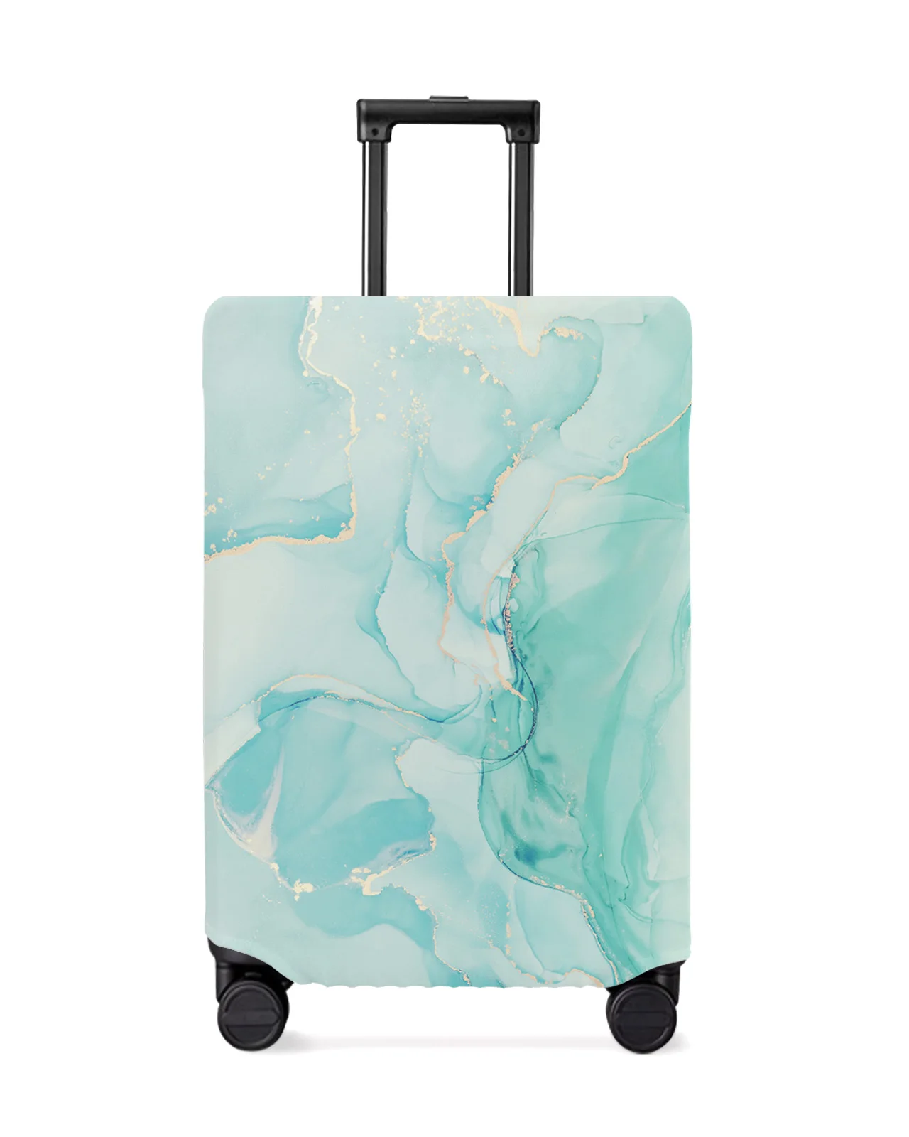 

Marble Texture Gradient Aqua Luggage Cover Stretch Suitcase Protector Baggage Dust Cover for 18-32 Inch Travel Suitcase Case