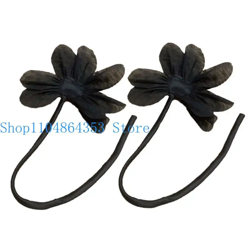 652F Pack of 2 Fabric Flower Pin Delicate Pin Lightweight Flower Brooch Elegant Lapel Pin Perfect for Daily Party Date Wear