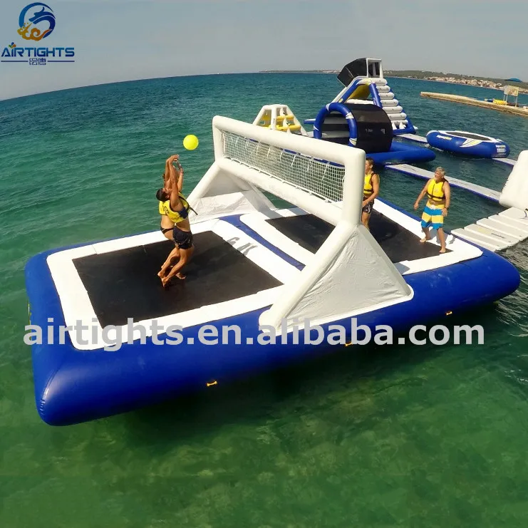 Custom Size Floating Big Trampoline Base Inflatable Water Volleyball Court