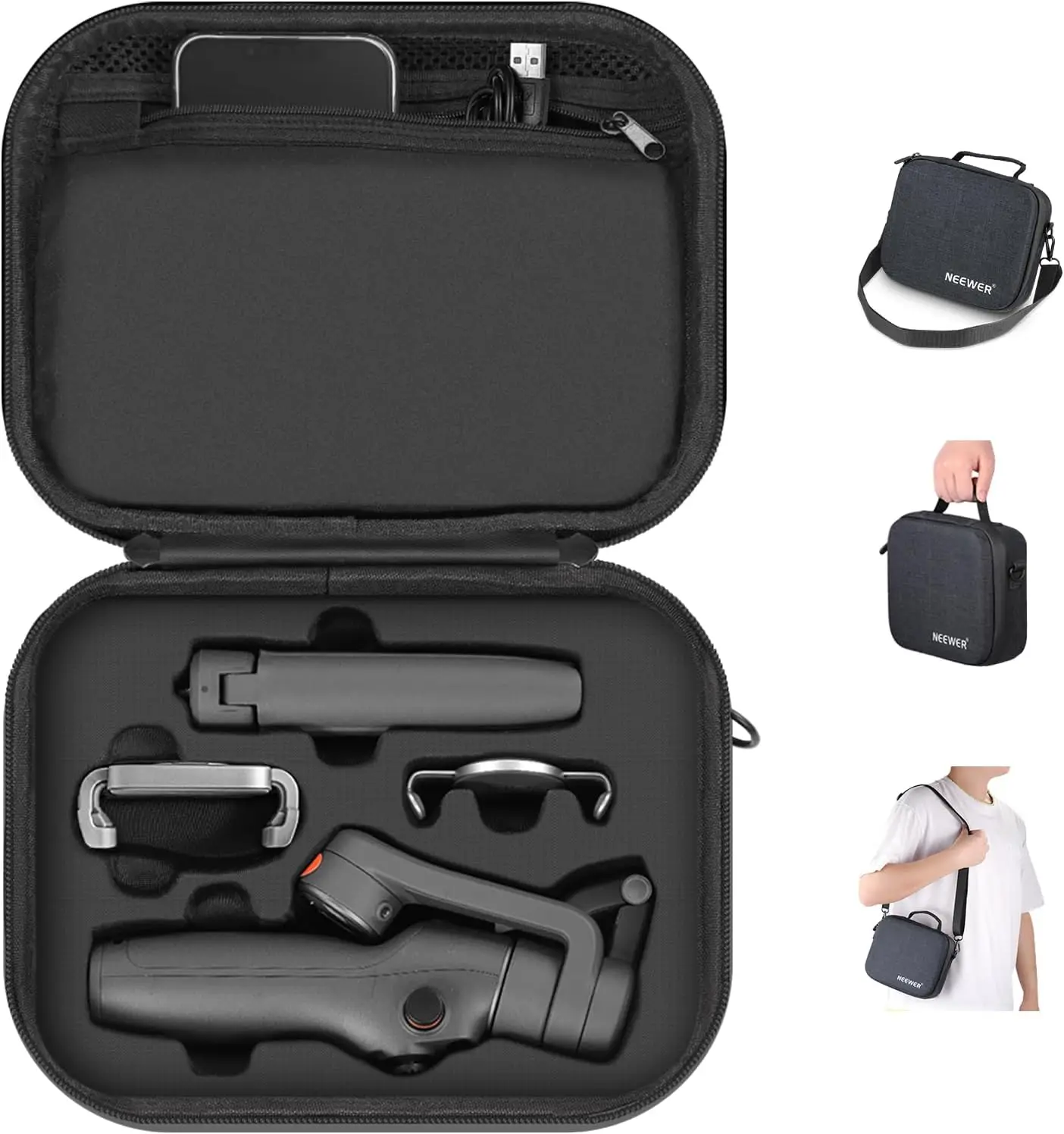 

Neewer Waterproof Storage Case for Osmo Mobile 6, Portable Shoulder Bag Travel Case for DJI Osmo Mobile 6 Gimbal Stabilizer